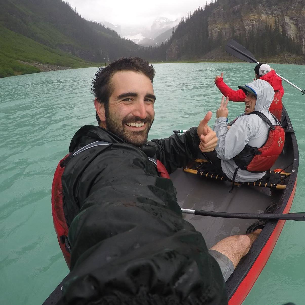 Alpine canoe paddle in Banff
